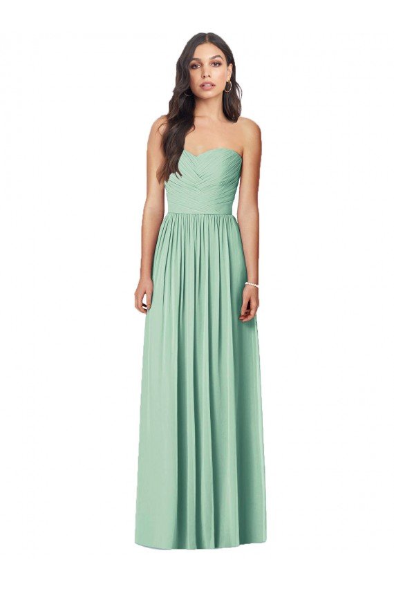 Draped Sweetheart Strapless Long Chiffon Bridesmaid Dress Bristol
