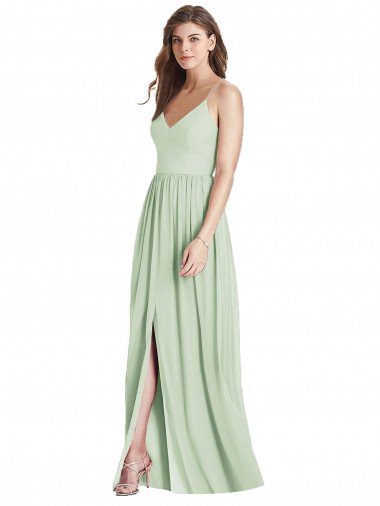 Criss Cross Strap Backless Maxi Long Chiffon Bridesmaid Dress Bristol