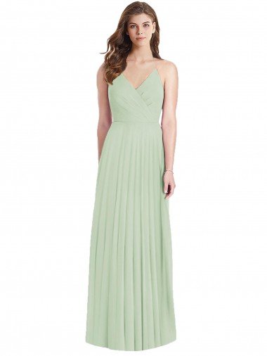 Ruffled Strap Cutout Wrap Maxi Chiffon Bridesmaid Dress Bristol