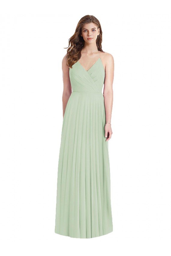 Ruffled Strap Cutout Wrap Maxi Chiffon Bridesmaid Dress Bristol