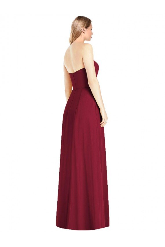 Strapless Notch Chiffon Maxi Bridesmaid Dress Bristol
