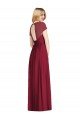 V-Neck Cap Sleeves Sheer Back Chiffon Bridesmaid Dress Bristol