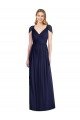 V-Neck Cap Sleeves Sheer Back Chiffon Bridesmaid Dress Bristol