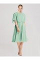 Open Back Flutter Sleeves Cocktail Length Chiffon Bridesmaid Dress Bristol