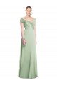 Draped Off the Shoulder Lux Chiffon Bridesmaid Dress Bristol