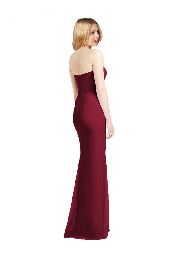 Sweetheart Neckline Lux Chiffon Bridesmaid Dress with Side Slit Bristol
