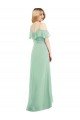 High Low Off the Shoulder Wrap Chiffon Bridesmaid Dress  Bristol