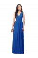 Draped V-Neck Shirred Chiffon Maxi Bridesmaid Dress Bristol