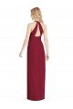 V-Neck Halter Chiffon Maxi Formal Bridesmaid Dress Open Back Bristol