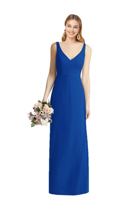 Sleeveless V-Back Long Trumpet Chiffon Bridesmaid Dress Bristol