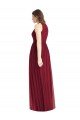 Shirred Skirt Jewel Neck Halter Chiffon Bridesmaid Dress with Front Slit Bristol