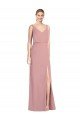 Blouson Bodice Chiffon Bridesmaid Dress with Front Slit Bristol