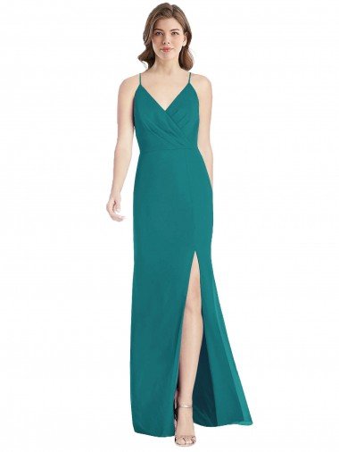Criss Cross Back Mermaid Wrap Chiffon Bridesmaid Dress Bristol