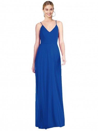 Criss Cross Back A-Line Chiffon Maxi Bridesmaid Dress Bristol