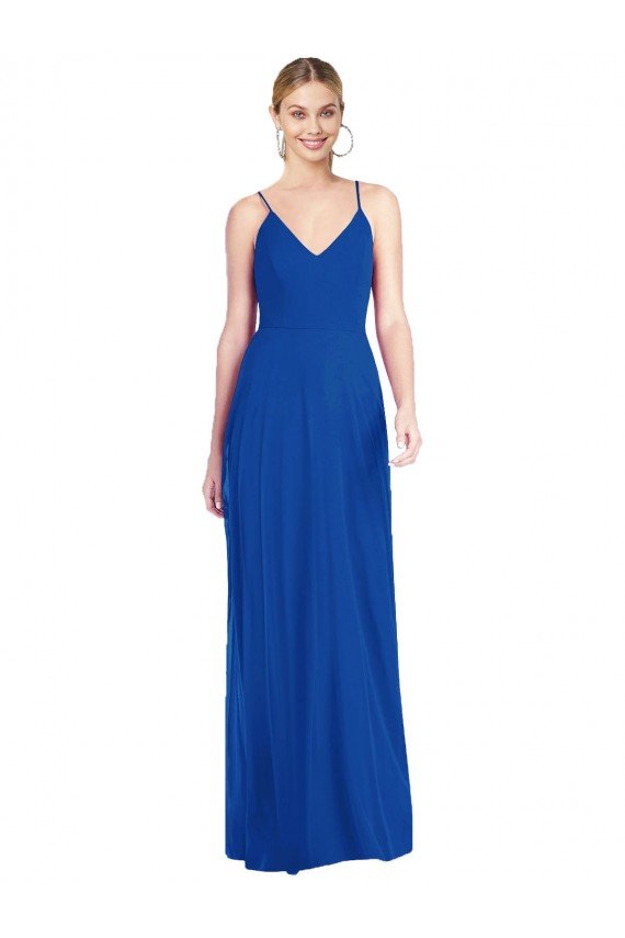 Criss Cross Back A-Line Chiffon Maxi Bridesmaid Dress Bristol