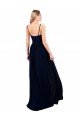 Draped A-Line Chiffon Formal Bridesmaid Dress with Spaghetti Straps and High Slit Bristol