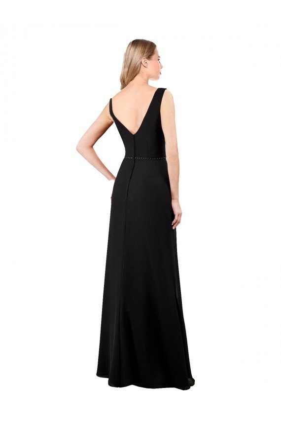 V-Neckline Chiffon Bridesmaid Dress / Prom Dress with Draped Bodice Bristol