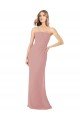 Draped Strapless Sheath Long Chiffon Bridesmaid Dress Bristol