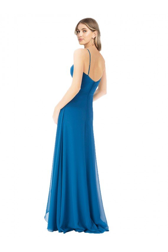 Simple Sweetheart Chiffon Bridesmaid Dress with Cascading Overlay Bristol