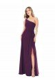 One Shoulder Chiffon Bridesmaid Dress with Tie Belt Bristol