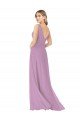 Simple Chiffon V-Neck Bridesmaid Dress with Draped V-Back Bristol
