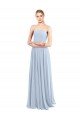 Luxe Chiffon Straight Neckline Long Chiffon Bridesmaid Dress with Skinny Straps Bristol