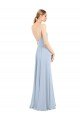 Luxe Chiffon Straight Neckline Long Chiffon Bridesmaid Dress with Skinny Straps Bristol