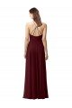 Slim Long High Halter Neck Chiffon Bridesmaid Dress with High Side Slit Bristol