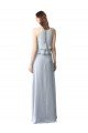 High Narrow Neck Long Chiffon Bridesmaid Dress with Tiered Ruffles Bristol