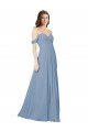 Empire Waist Off the Shoulder Chiffon Bridesmaid Dress with Sweetheart Bodice Bristol
