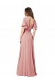 Flutter Sleeves Plunging V-Neck Boho Chiffon Bridesmaid Dress Bristol