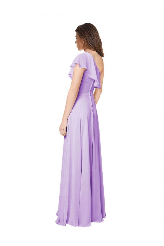 Draped One Shoulder Long Chiffon Bridesmaid Dress  Bristol