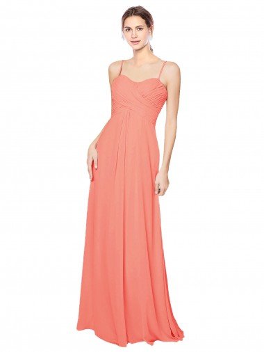 Empire Waist Spaghetti Straps Sweetheart Chiffon Bridesmaid Dress Bristol