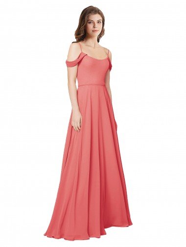 Draped Off the Shoulder Straps Chiffon Bridesmaid Dress Bristol