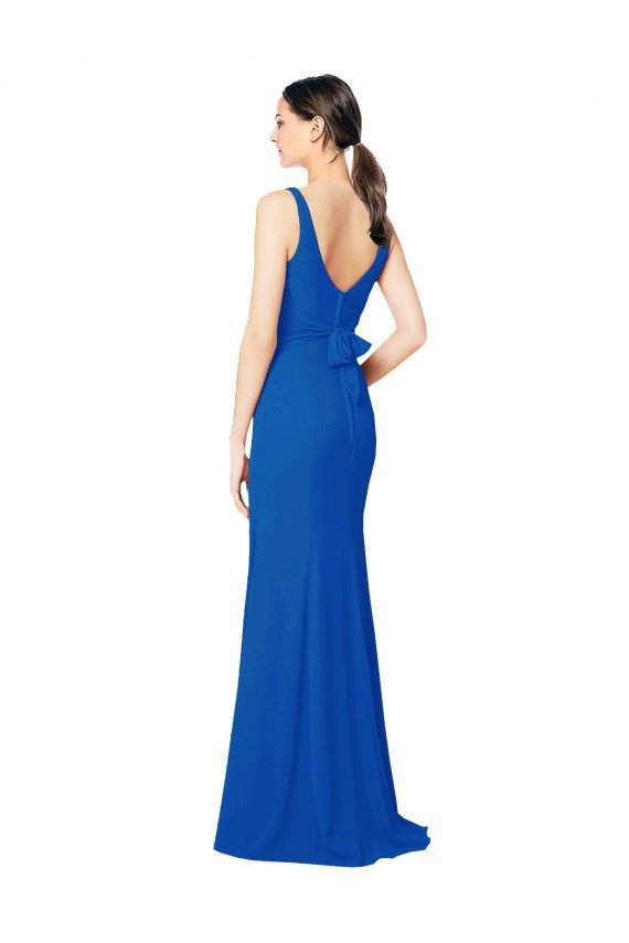 Low Back Sleeveless Chiffon Bridesmaid Dress with Side Slit Bristol