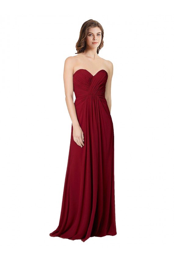 Draped Sweetheart Long Grecian Inspired Chiffon Bridesmaid Dress Bristol