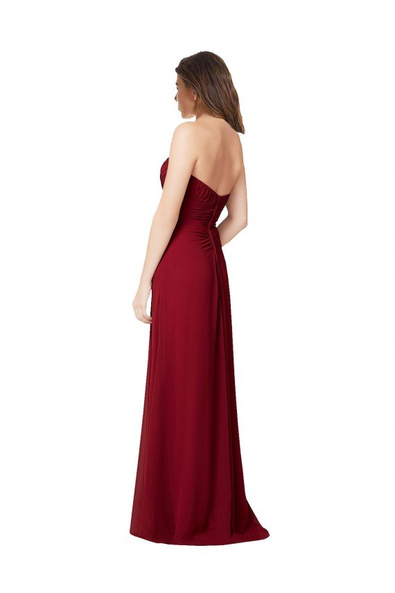Draped Sweetheart Long Grecian Inspired Chiffon Bridesmaid Dress Bristol