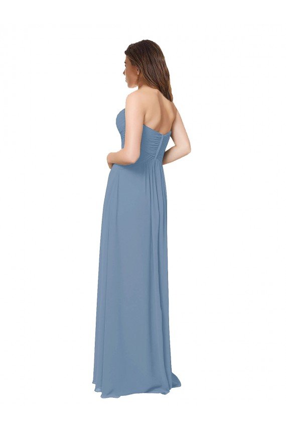 Chiffon A-Line Wraparound Draping Long Bridesmaid Dress Bristol