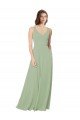A-Line Open Back Chiffon Bridesmaid Dress with Pockets Bristol