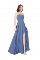 Strapless Long Chiffon Bridesmaid Dress with Front Slit Bristol