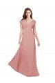 Flounced V Neckline Flutter Sleeves Chiffon Bridesmaid Dress Bristol