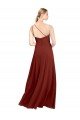 Fit and Flare One Shoulder Long Chiffon Bridesmaid Dress with High Slit Bristol