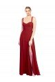 Sweetheart Neckline Long Chiffon Bridesmaid Dress with Side Slit and Wide Straps Bristol