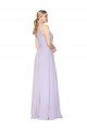 High Neck Halter Shirred Chiffon Bridesmaid Dress / Formal Prom Dress Bristol