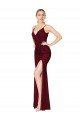 Floor Length High Neck Chiffon Bridesmaid Dress / Formal Prom Dress with Side Slit Bristol