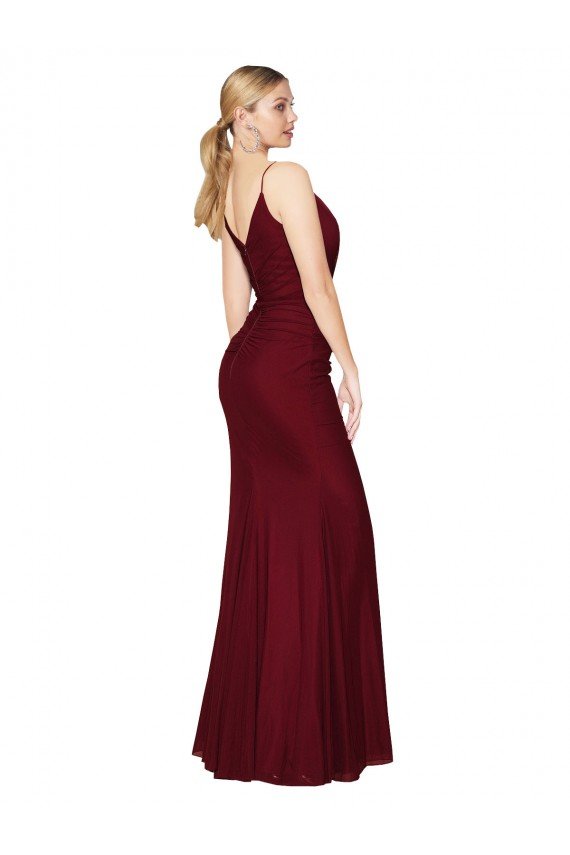 Floor Length High Neck Chiffon Bridesmaid Dress / Formal Prom Dress with Side Slit Bristol