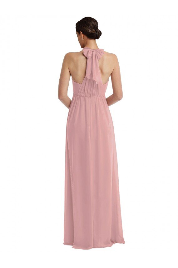 Empire Waist Long Halter Maxi Bridesmaid Dress Bristol