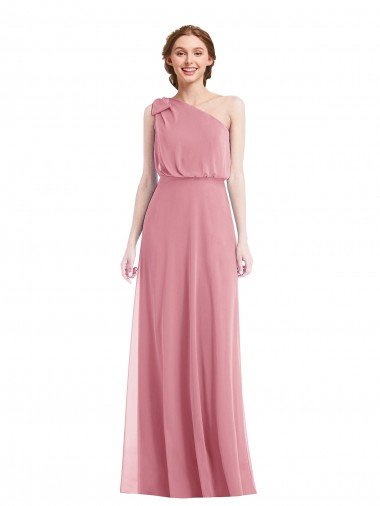 One Shoulder Bow Blouson Bodice Maxi Bridesmaid Dress Bristol