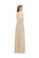 Faux Wrap Criss Cross Back Maxi Bridesmaid Dress with Front Slit Bristol