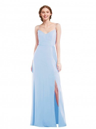 Tie Back Cutout Maxi Formal Bridesmaid Dress with Front Slit Bristol